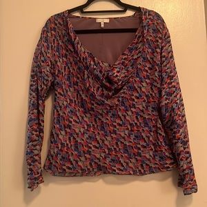 ADAM by Adam Lippes Multicolor Silk Cowl Neck Blouse Size 0